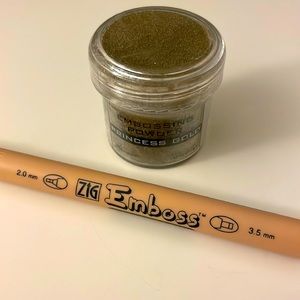 Embossing powder and calligraphy pen ($6 in bundle)
